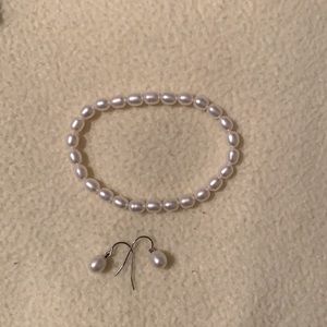 Pearl Bracelet & Earrings